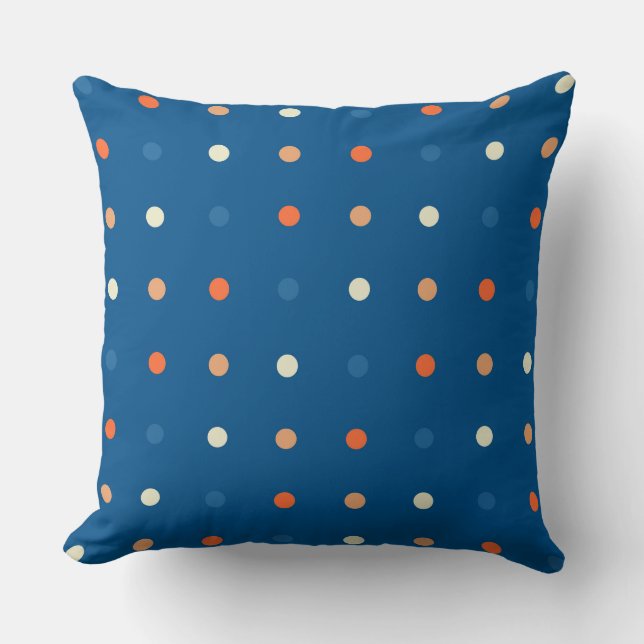 Coussin Points blancs, blancs et oranges (Recto)