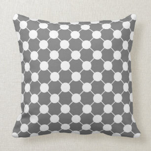 COUSSIN POINTS BLANCS CHICS DE PILLOW_RETRO SUR LE GRIS.