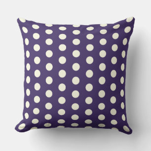Coussin Points blancs élégants sur fond bleu indigo
