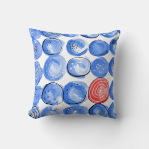 Coussin Points bleus Abstraits