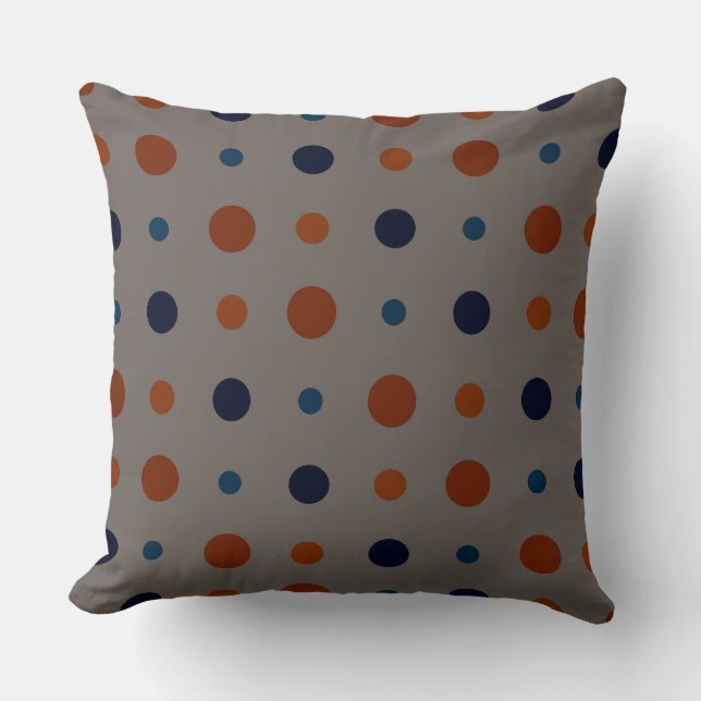Coussin points bleus et oranges (Recto)