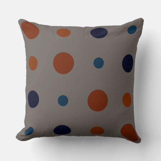 Coussin points bleus et oranges (Recto)