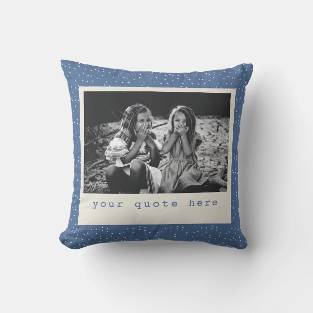 Coussin Points Bleus Modernes simples Photo de devis perso (Recto)