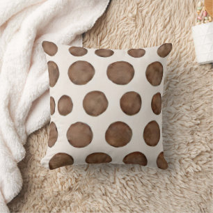 Coussin Points bruns peints