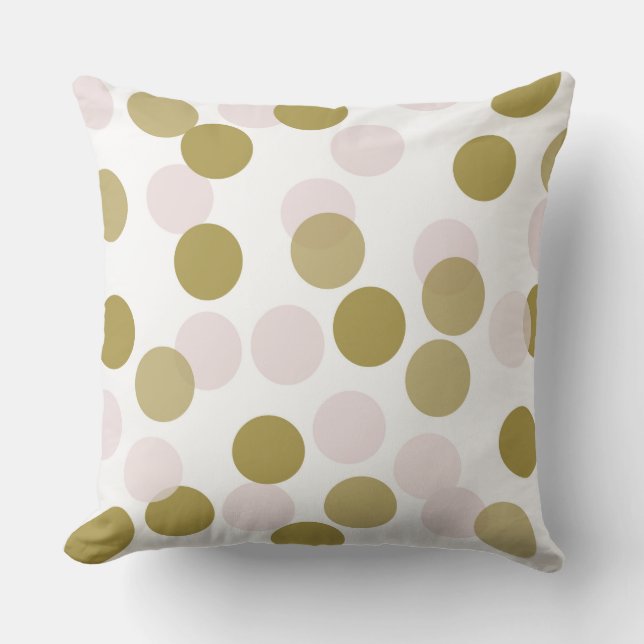 Coussin Points Confetti Blush & Gold Motif Personnalisé (Recto)