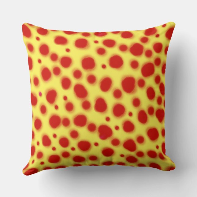 Coussin points dalmatiens tache poster de animal rouge et  (Verso)
