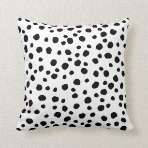Coussin Points Dalmatiens tendance Points noirs et blancs