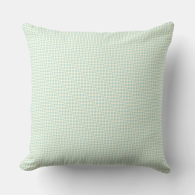 Coussin Points de jeu bleu pastel sur crème (Recto)