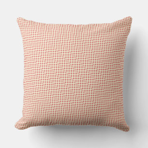 Coussin Points de jeu rose rouge sur la crème