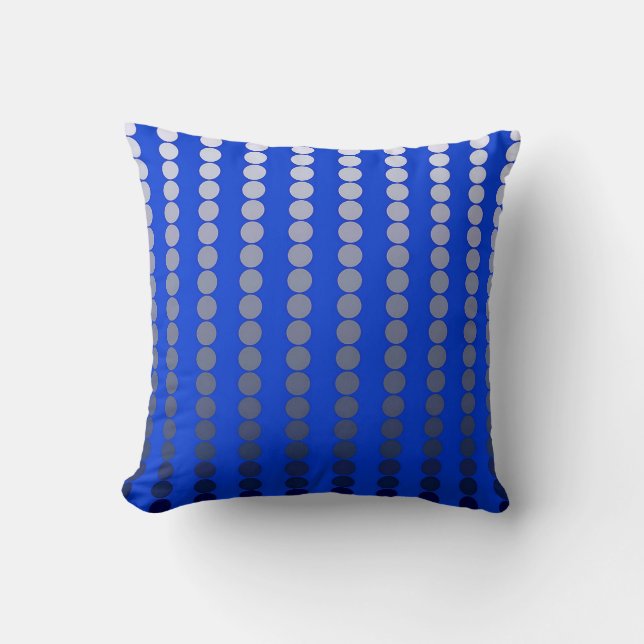 Coussin Points de satin - bleu de cobalt et étain (Recto)