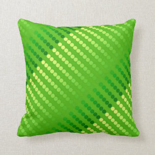 Coussin Points de satin - nuances de vert de chaux