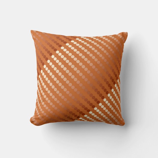 Coussin Points de satin - rouille et cuivre (Recto)