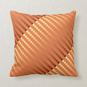 Coussin Points de satin - rouille et or