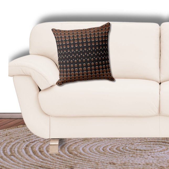 Coussin Points demi-teintes noirs et Brown modernes (Créateur téléchargé)