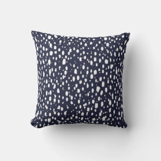 Coussin Points écartés Abstraits bleu et blanc de la Marin