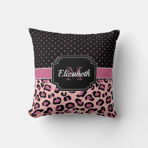 Coussin Points et Empreintes de léopard