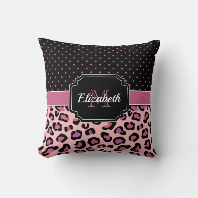Coussin Points et Empreintes de léopard (Recto)