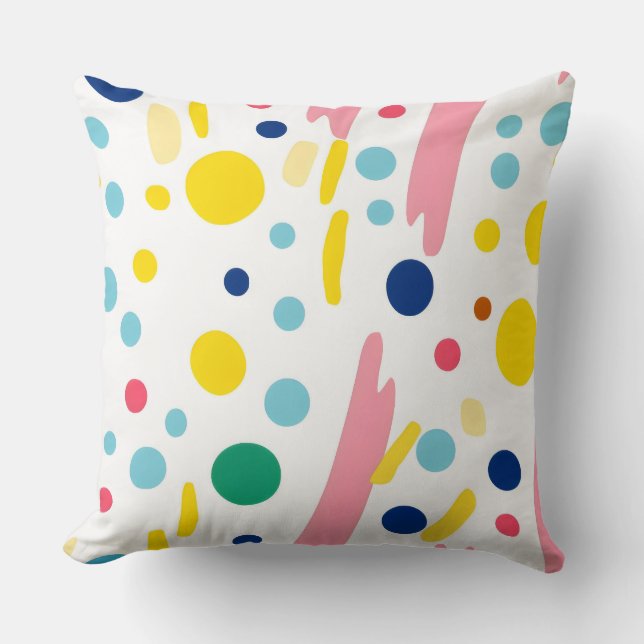 Coussin Points et rayures ludiques (Recto)