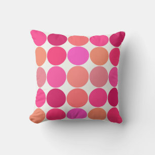 Coussin Points géants du milieu du siècle, Fuchsia rose et