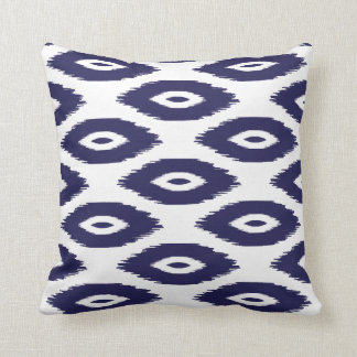Coussin Points Ikat de la tribu bleue et blanche de la Mar