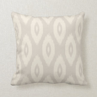 Coussin Points Ikat tribaux de lin beige et ivoire