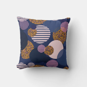 Coussin Points léopard : Élégance Bleu Foncé.