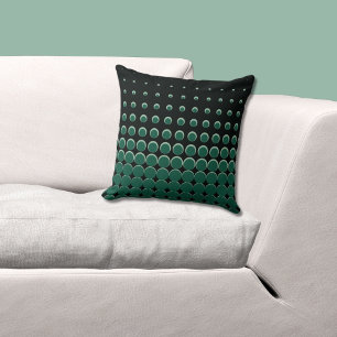 Coussin Points lumineux noirs et verts modernes