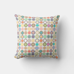Coussin Points modernes du milieu du siècle - blanc avec p