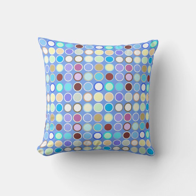 Coussin Points modernes du milieu du siècle - bleu ciel &  (Recto)