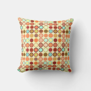 Coussin Points modernes du milieu du siècle - crème avec m