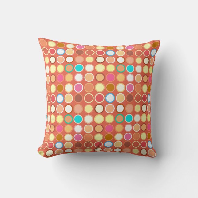 Coussin Points modernes du milieu du siècle - terre cuite  (Recto)