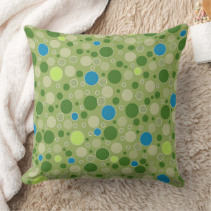 Coussin points multicolores rétro vert