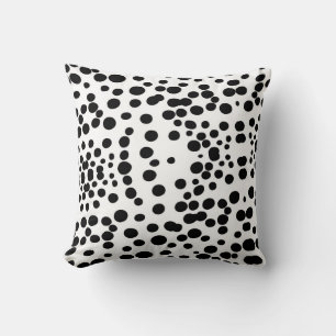 Coussin Points noirs blanc arrière - plan Dalmatie vache à