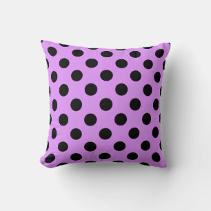 Coussin Points noirs sur lilas