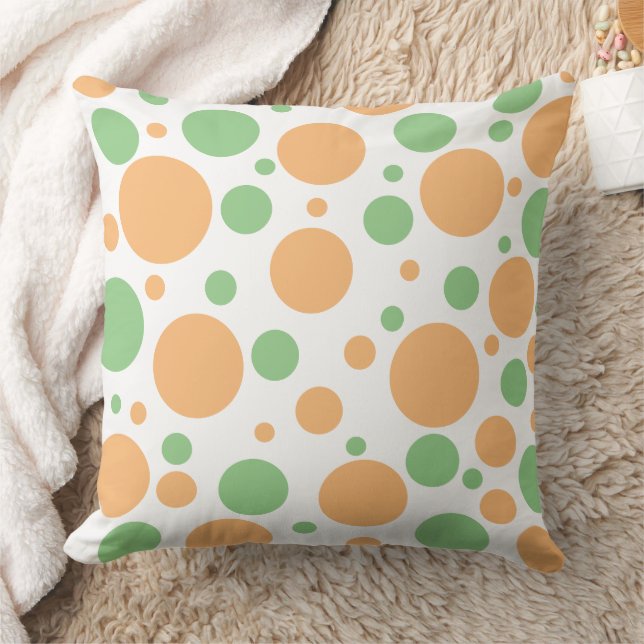 Coussin Points orange vert sauge (Couverture)