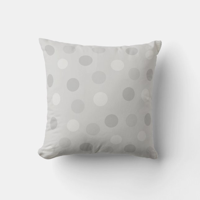 Coussin Points polka sur gris argenté (Recto)