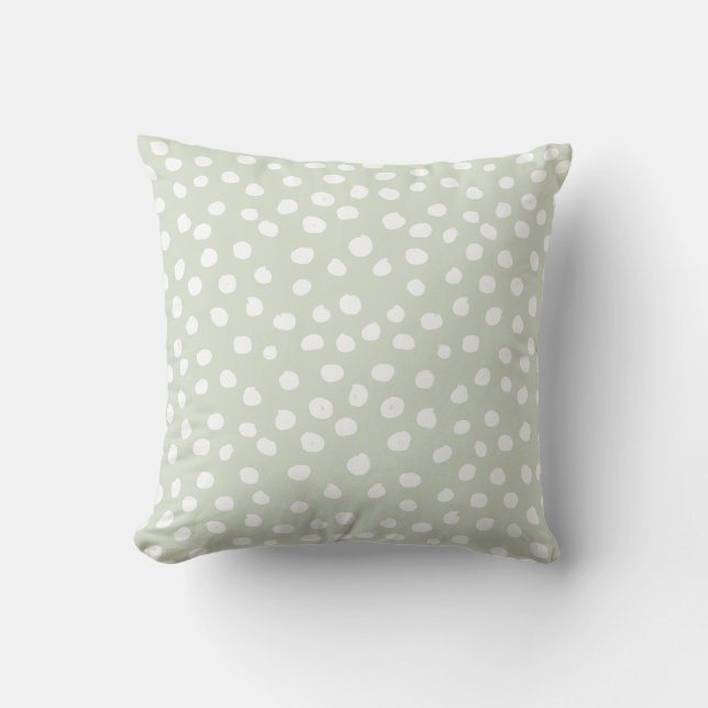Coussin Points posters de animaux Sage Vert Et Blanc (Recto)
