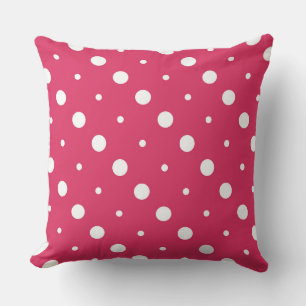 Coussin points roses et blancs