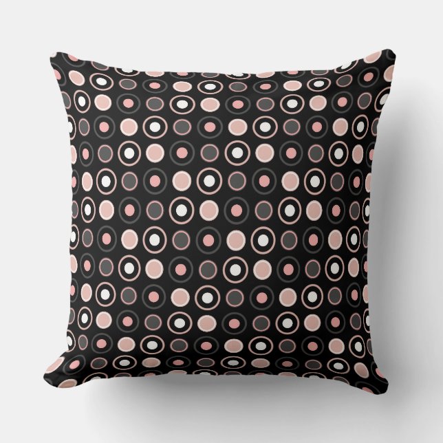 Coussin Points roses, gris et noirs (Recto)