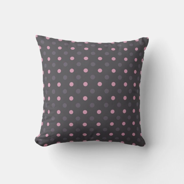 Coussin points roses, gris et taupe (Recto)