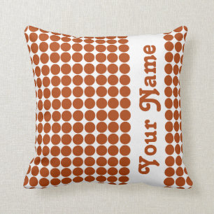 Coussin Points rouges de safari de rouille avec le texte