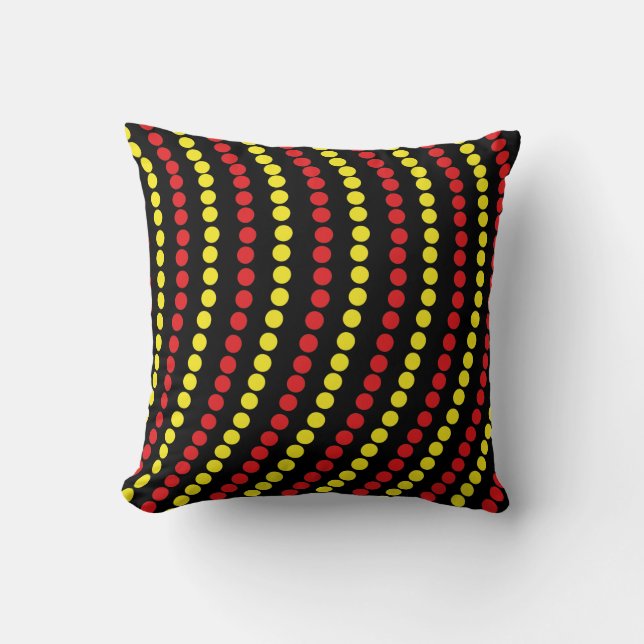 Coussin Points rouges et jaunes Cool (Recto)