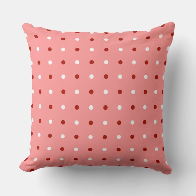 Coussin points rouges, roses et blancs (Recto)