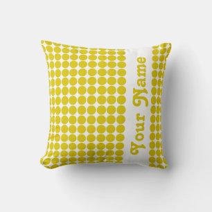 Coussin Points Safari Golden Poppy avec texte personnalisé