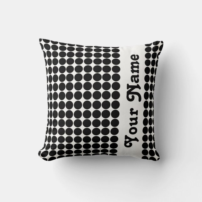 Coussin Points Safari noirs avec texte personnalisé (Recto)