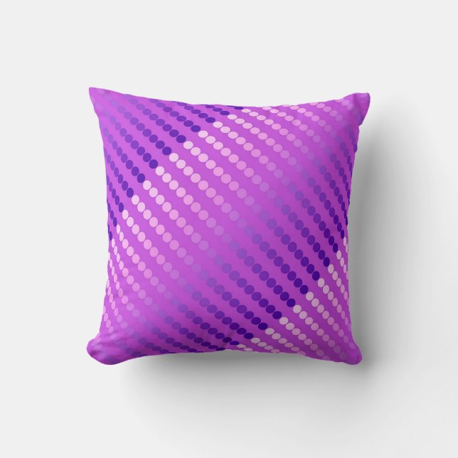 Coussin Points satinés - violet et orchidée (Recto)
