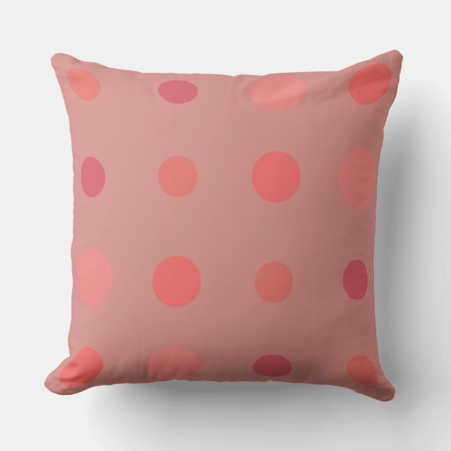 Coussin Points saumons et roses (Recto)