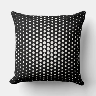 Coussin Points Techno blancs Noir moderne