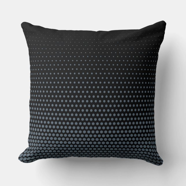 Coussin Points Techno bleu électrique Noir moderne (Recto)