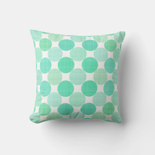 Coussin points texturés verts et turquoise